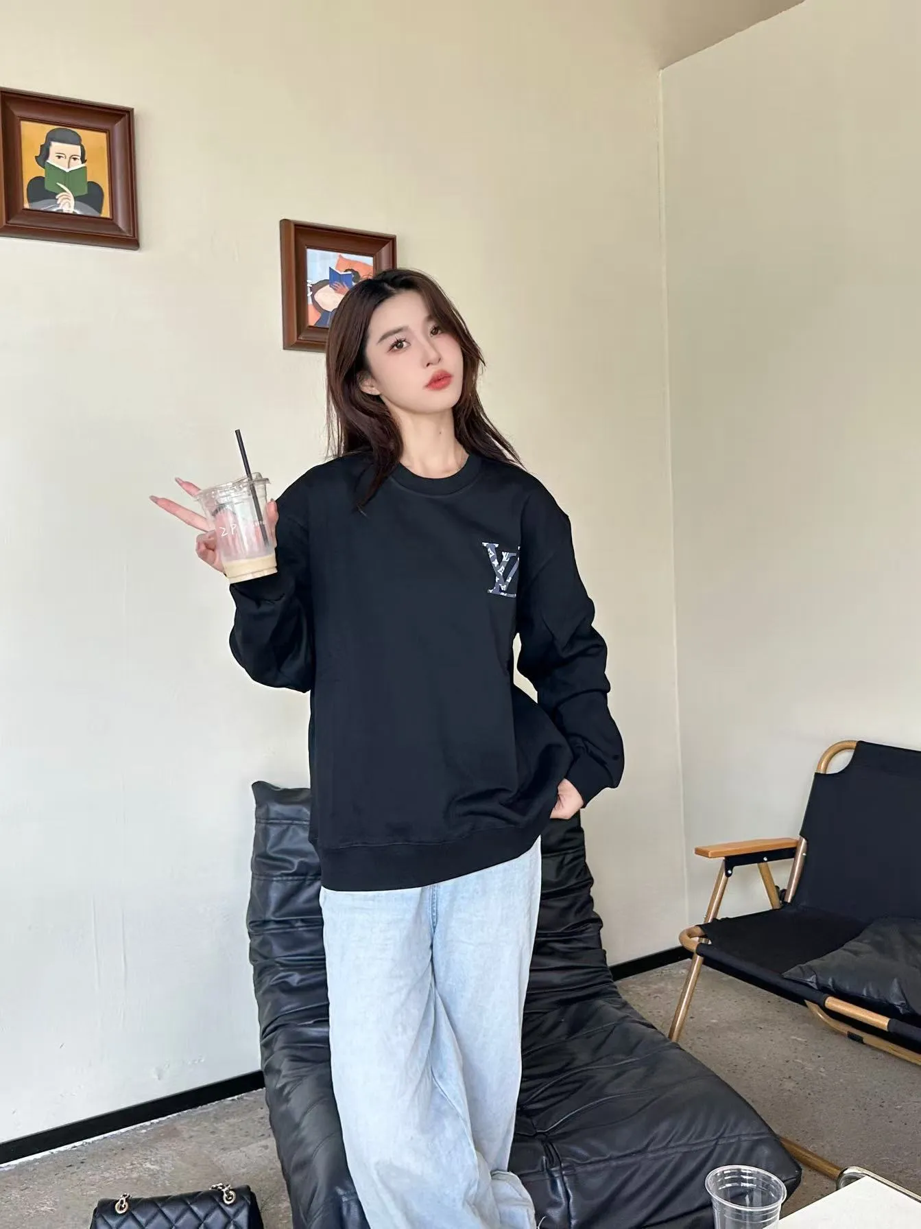 Louis Vuitton/Louis Vuitton small label presbyopic round neck sweatshirt